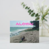 ハワイ島オアフの海岸 ポストカード (スタンド正面)