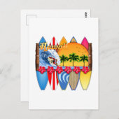 ハワイ島サーフィン ポストカード (正面/裏面)