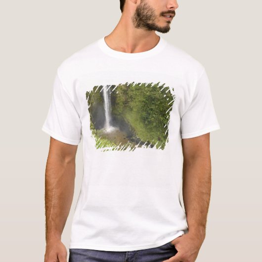 ハワイ島ハマクアコーストのアクアカ滝 Tシャツ (正面)