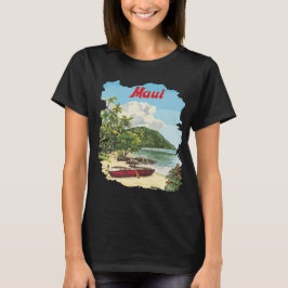 ハワイ島マウイのトロピカルビーチ グリーンな旅 Tシャツ