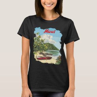 ハワイ島マウイのトロピカルビーチ グリーンな旅 Tシャツ