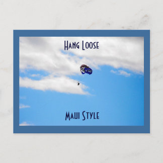 ハワイ島マウイ州ラハイナのパラセーリング ポストカード
