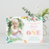 ハワイ島　女の子の1歳誕生日パーティー 招待状 (スタンド正面)