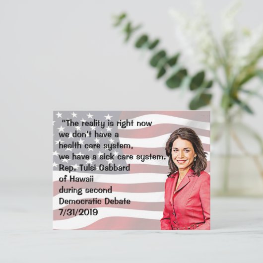 ハワイ州のトゥルシ・ガバード下院議員ディベート引用文 ポストカード (スタンド正面)