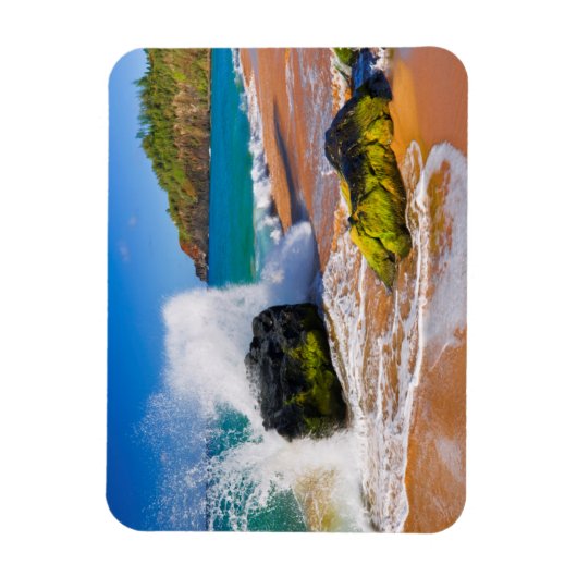 ハワイ州のビーチで波が衝突 マグネット (縦)