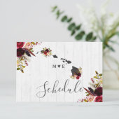 ハワイ州の目的地 ラスティック ウェディング スケジュール 招待状 (スタンド正面)