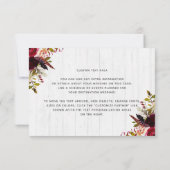 ハワイ州の目的地 ラスティック ウェディング スケジュール 招待状 (裏面)