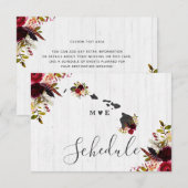 ハワイ州の目的地 ラスティック ウェディング スケジュール 招待状 (正面/裏面)