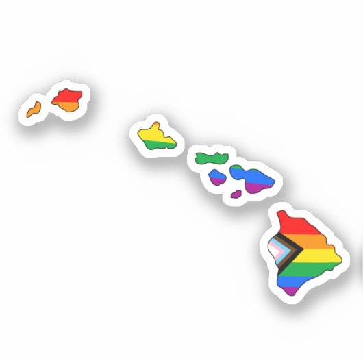 ハワイ州の誇り LGBTQ プログレスプライド シール (正面)