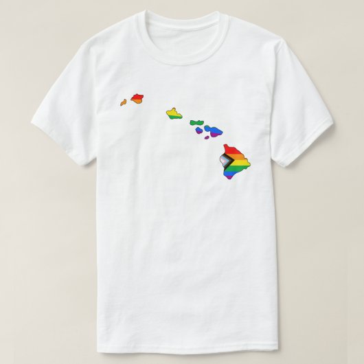 ハワイ州の誇り LGBTQ プログレスプライド Tシャツ (デザイン正面)