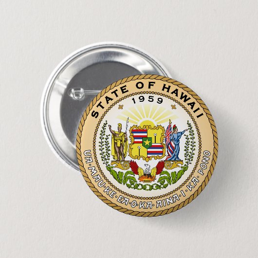 ハワイ州アザラシアメリカ共和国記号旗 缶バッジ (正面&裏面)