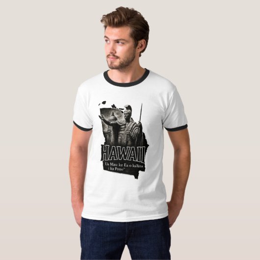 ハワイ州アートTシャツ – カメハメハ大王像 Tシャツ (正面フル)