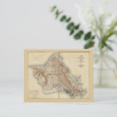 ハワイ州オアフの地図（1938年） ポストカード (スタンド正面)