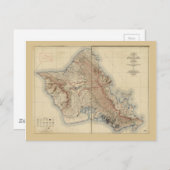 ハワイ州オアフの地図（1938年） ポストカード (正面/裏面)