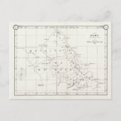 ハワイ州オアフ島ヴィンテージの地図1887 ポストカード (正面)