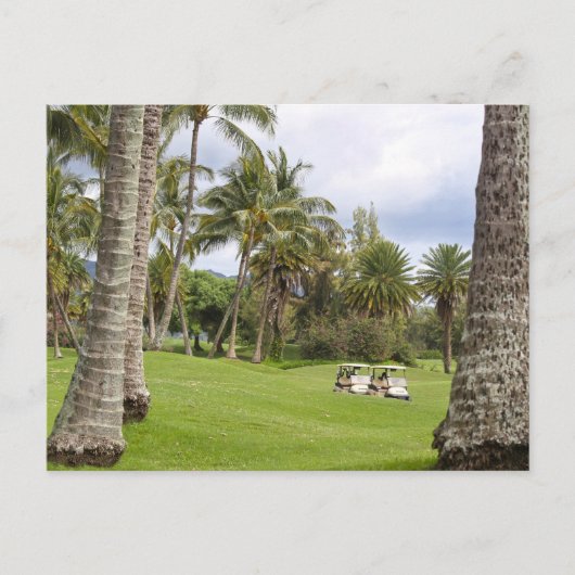 ハワイ州カウアイのポイプ湾にゴルフカート ポストカード (正面)