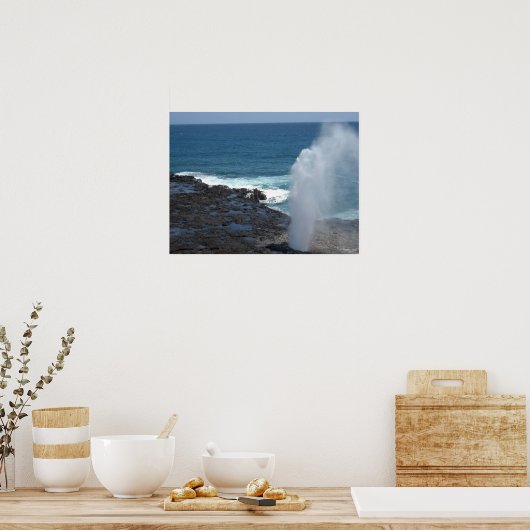 ハワイ州カウアイの噴出角 ポスター (キッチン)