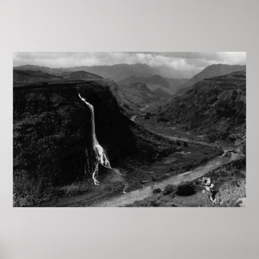 ハワイ州カウアイ – ハナペバレーの景色 ポスター (正面)