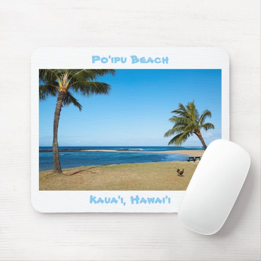 ハワイ州カウアビーチの美しいポイプ マウスパッド (マウス)
