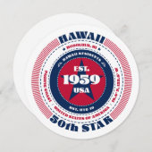 ハワイ州サーキュラータイポグラフィフラットカード (正面/裏面)