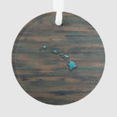 ハワイ州シェイプティール（緑がかった色） オーナメント (裏面)