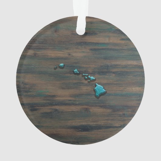 ハワイ州シェイプティール（緑がかった色） オーナメント (裏面)