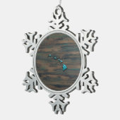 ハワイ州シェイプティール（緑がかった色） スノーフレークピューターオーナメント (右)