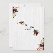 ハワイ州シックデスティネーションズ結婚フローラ 招待状 (裏面)