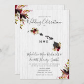 ハワイ州シックデスティネーションズ結婚フローラ 招待状 (正面/裏面)