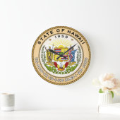 ハワイ州シールアメリカ共和国国旗 ラージ壁時計 (ホーム)