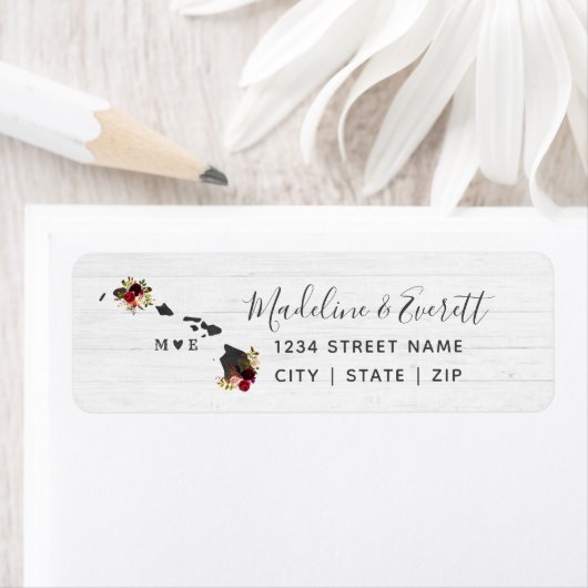 ハワイ州デスティネーションウェディング差出人住所 ラベル (インサイチュ)