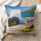 ハワイ州ビーチで波が衝突 クッション (ブランケット)