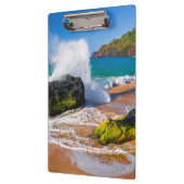 ハワイ州ビーチで波が衝突 クリップボード (左)