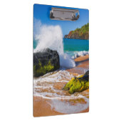 ハワイ州ビーチで波が衝突 クリップボード (右)