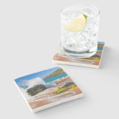 ハワイ州ビーチで波が衝突 ストーンコースター (横)