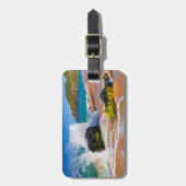 ハワイ州ビーチで波が衝突 ラゲッジタグ (正面縦)