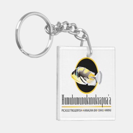 ハワイ州フィッシュ – フムフムヌクヌクアプア キーホルダー (正面左)