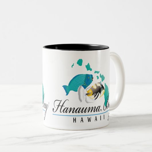 ハワイ州フィッシュ – フムフムヌクヌクアプア ツートーンマグカップ (正面右)