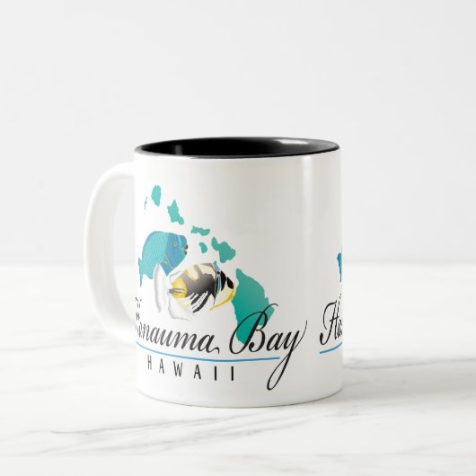 ハワイ州フィッシュ – フムフムヌクヌクアプア ツートーンマグカップ (正面左)