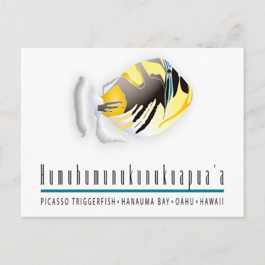 ハワイ州フィッシュ – フムフムヌクヌクアプア ポストカード (正面)