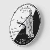 ハワイ州フェイククォータークロック ラージ壁時計 (傾斜)