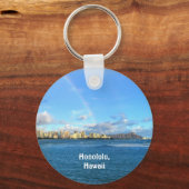ハワイ州ホノルルに虹 キーホルダー (正面)