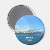 ハワイ州ホノルルに虹 マグネット (正面/裏面)