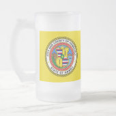 ハワイ州ホノルル市旗フロステッドグラスビー フロストグラスビールジョッキ (左)