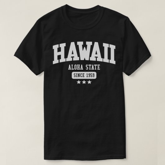 ハワイ州ホワイト Tシャツ (デザイン正面)