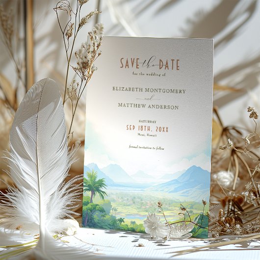 ハワイ州マウイ島の目的地の日付を保存 招待状