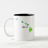 ハワイ州マップウォーターカラー2トーンコーヒーマグ ツートーンマグカップ (左)