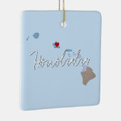 ハワイ州写真の挿入物と町名 セラミックオーナメント (右)