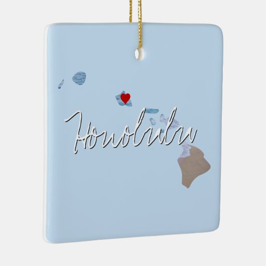 ハワイ州写真の挿入物と町名 セラミックオーナメント (右)