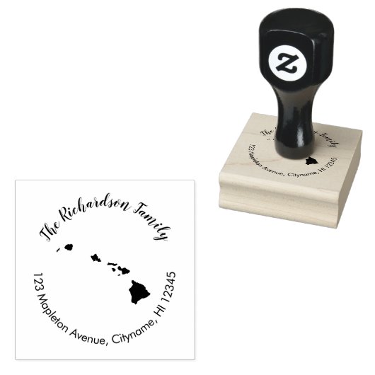 ハワイ州差出人住所ゴム ラバースタンプ (押印)